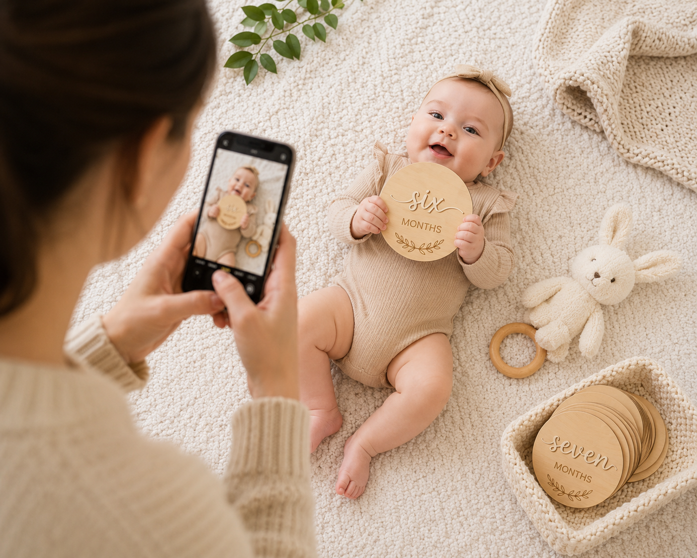 Wooden Baby Milestone Discs