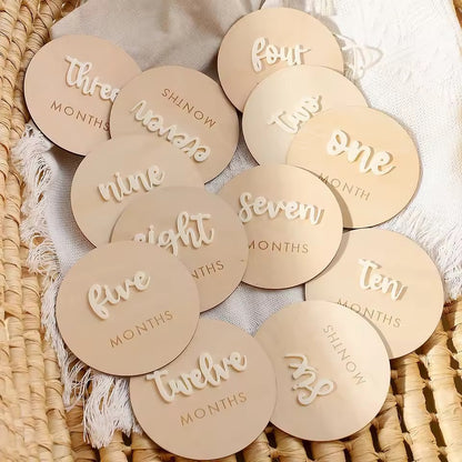 Wooden Baby Milestone Discs