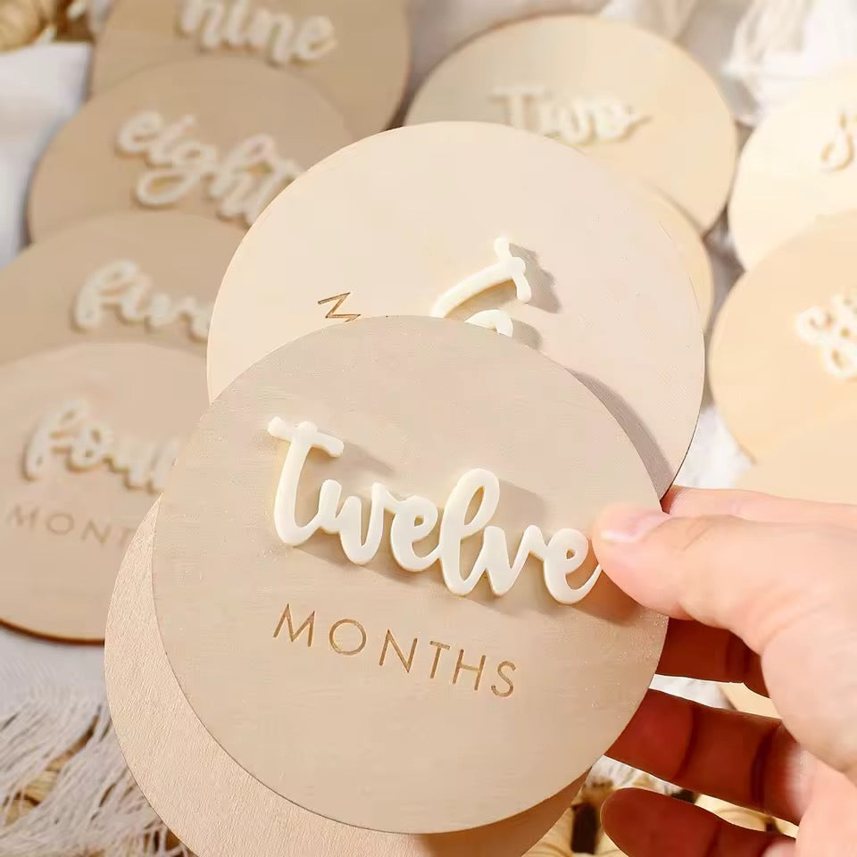 Wooden Baby Milestone Discs